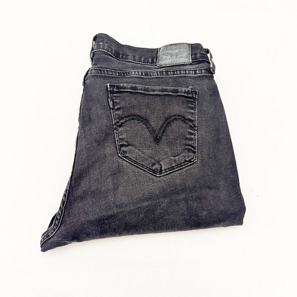 Levi’s Classic Straight Black Denim Stretch Jeans Zip Fly Size 16
